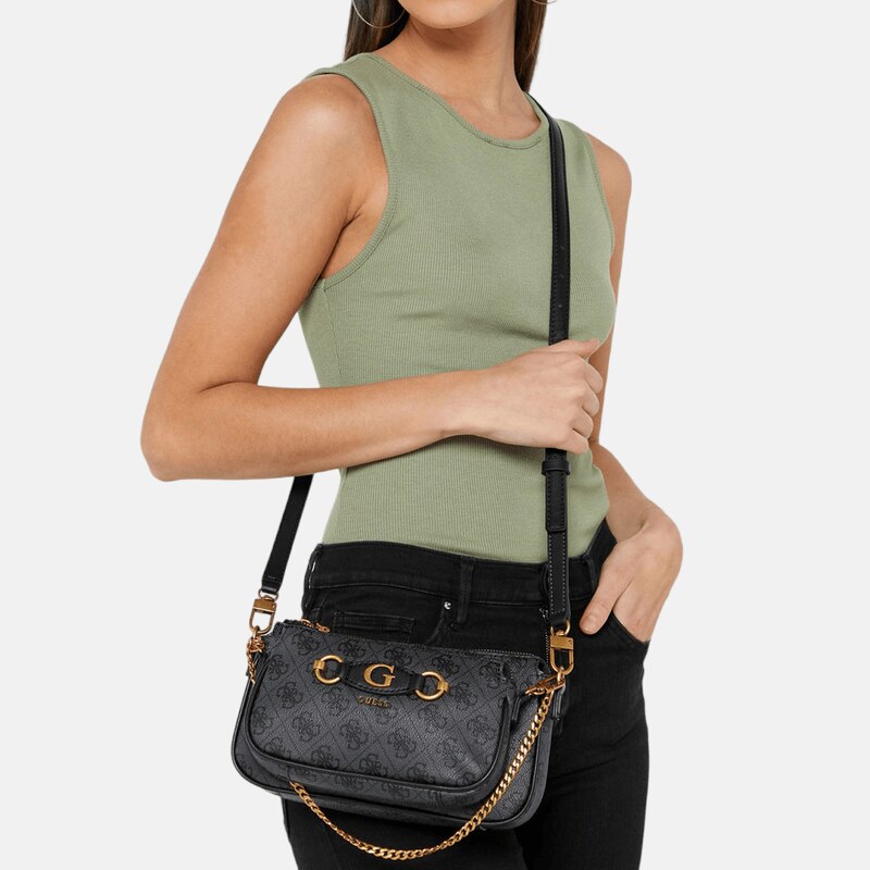 Černá kabelka Guess Izzy Double Crossbody pouch 55452