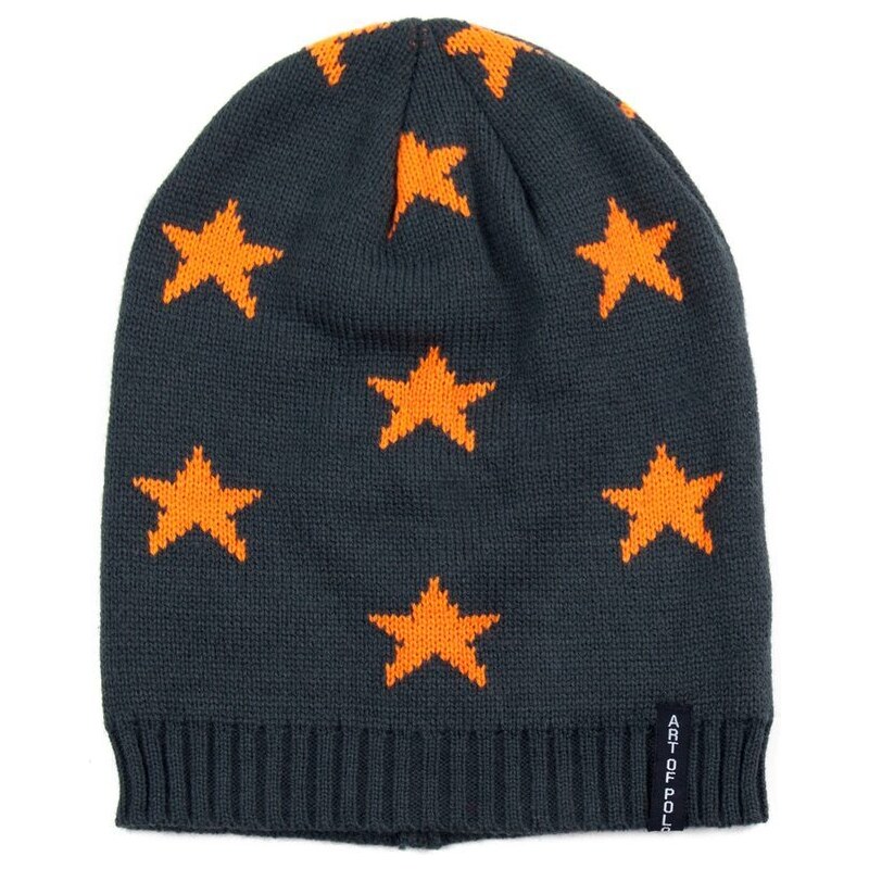 Art of Polo Čepice beanie s hvězdičkami tmavě šedá