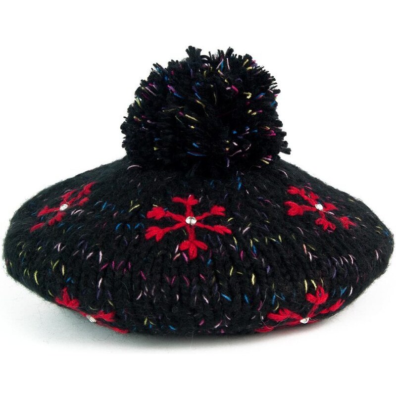 Art Of Polo Čepice baret s vločkami černá 84897957