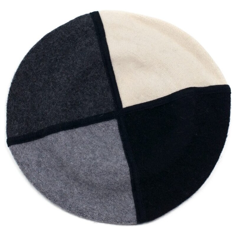 Art Of Polo Šedý čtyřbarevný vlněný baret 84898033