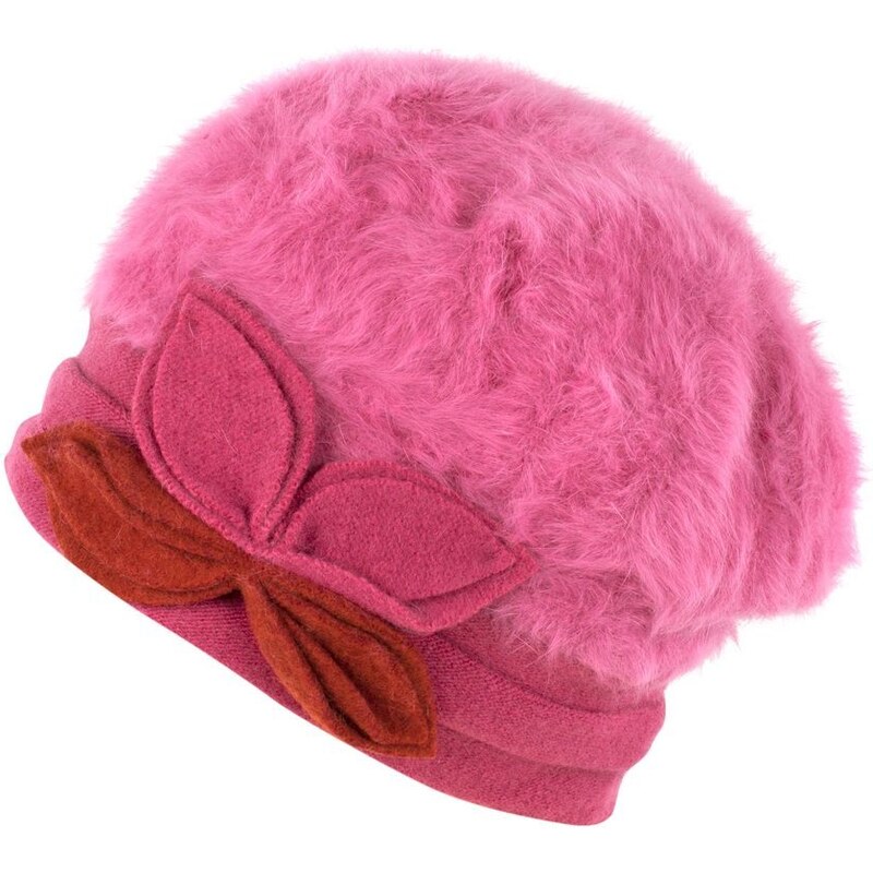 Art of Polo Angorský baret s ozdobou růžový