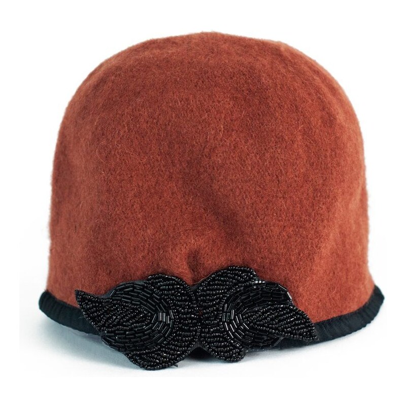 Art of Polo Dámský podzimní klobouk s černou mašlí oranžový