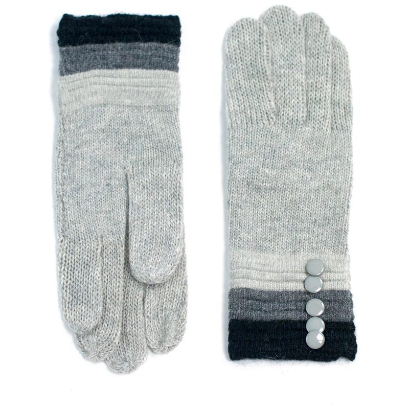 Art of Polo Vlněné tříbarevné rukavičky v šedé