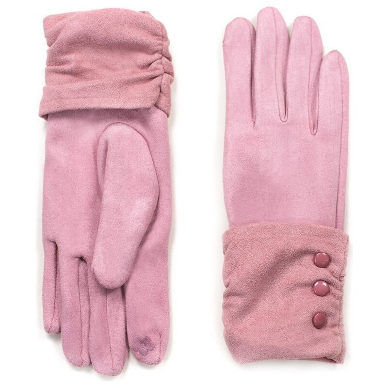 Art of Polo Elegantní rukavice s knoflíčky růžové