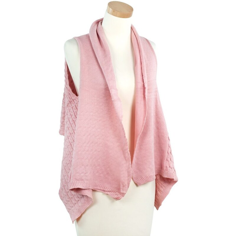 Art of Polo Módní pletená vesta růžová