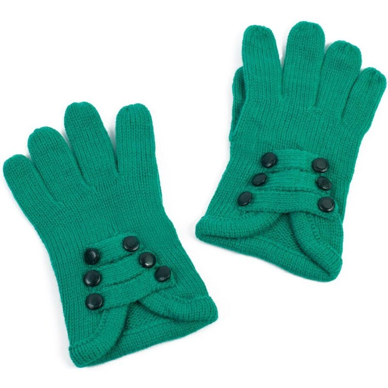 Art of Polo Módní rukavice zdobené knoflíčky zelené