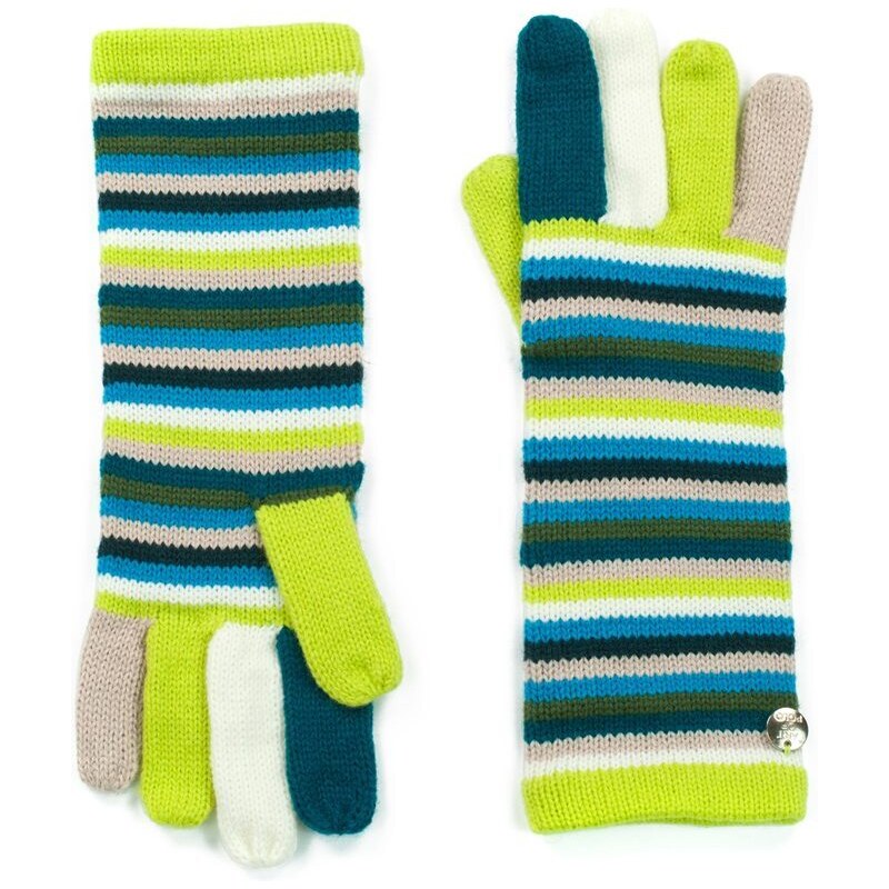 Art of Polo Barevné prhované rukavice zelené