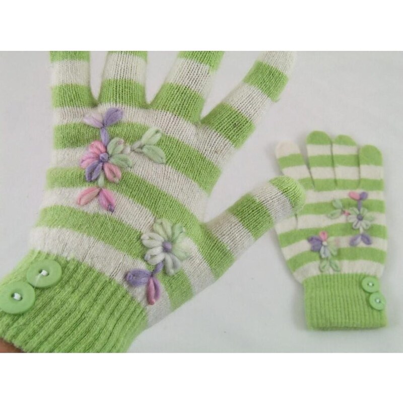 Art of Polo Prstové rukavice s pruhy zelené