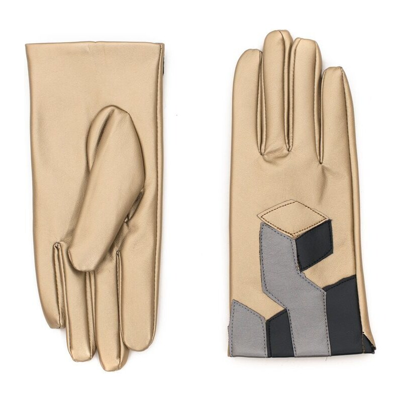 Art of Polo Moderní rukavice Electro světle béžové - zlaté