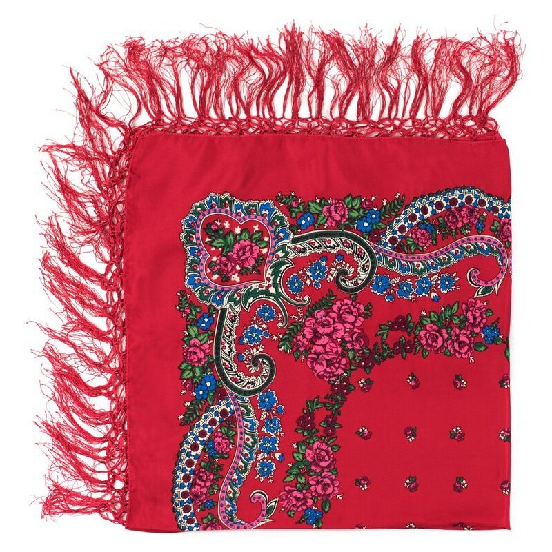 Art of Polo Šál se vzorem a třásněmi - červený