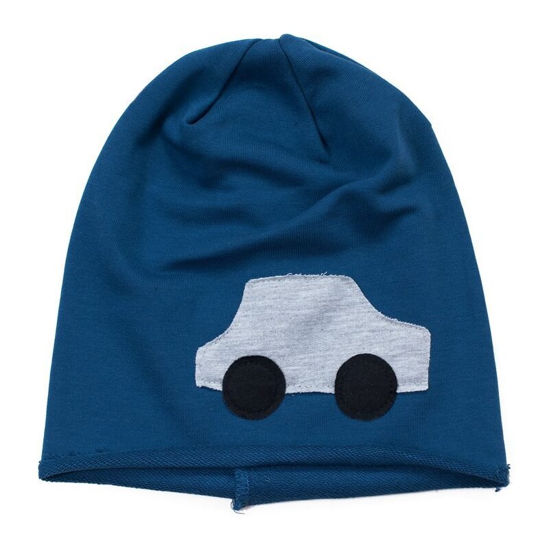 Art of Polo Beanie čepice modrá s autíčkem