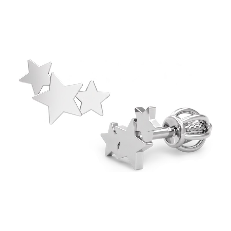 SOLUNA CONSTELLATION půvabné zlaté náušnice HVĚZDIČKY bílé zlato 84156596