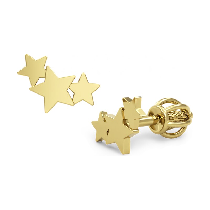 SOLUNA CONSTELLATION půvabné zlaté náušnice HVĚZDIČKY žluté zlato 84156599