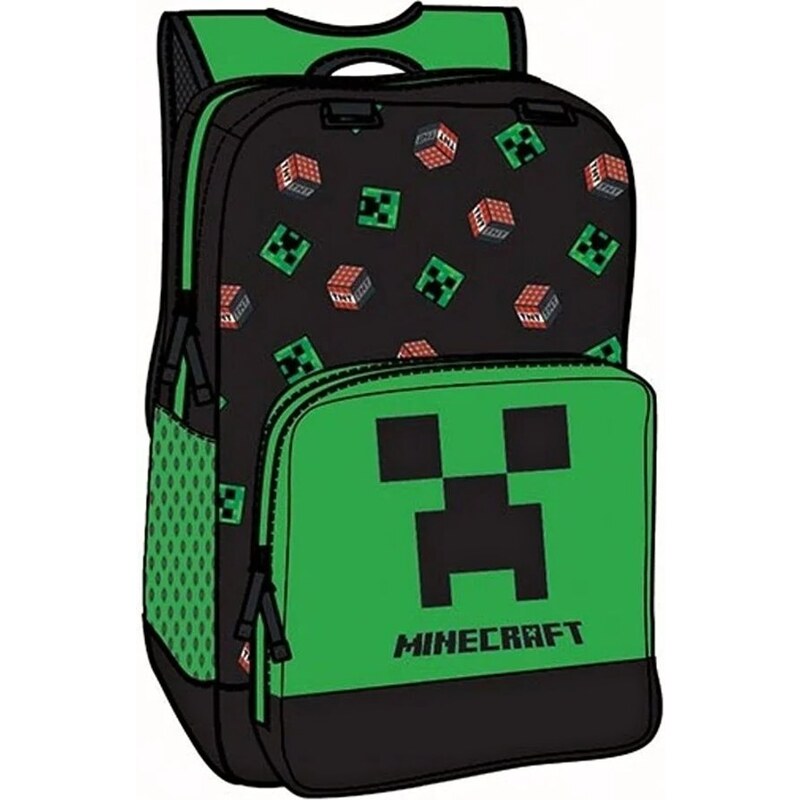 MOJANG Batoh s přední kapsou Minecraft - motiv Creeper a TNT - 12L