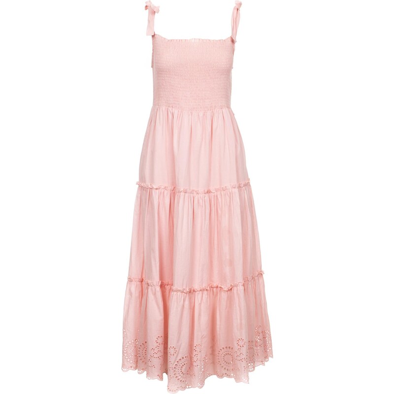Guess dámské šaty růžové s madeirou