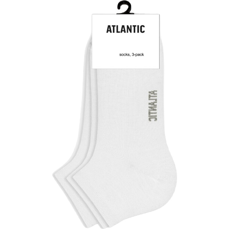 Pánské kotníkové ponožky Atlantic 3 pack bílé