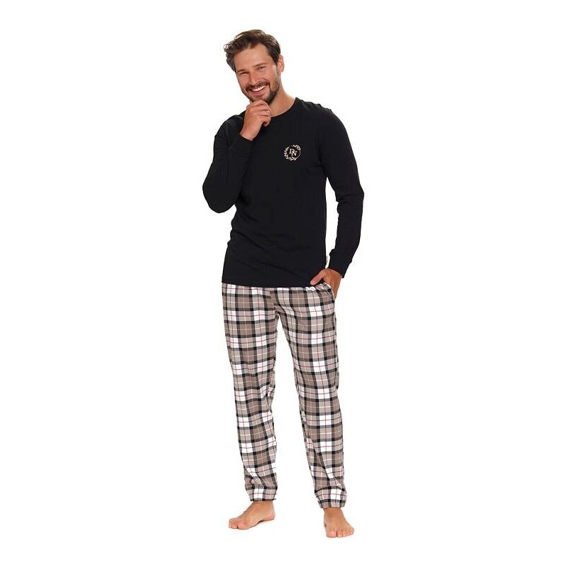 DN Nightwear Pánské pyžamo Dino černé