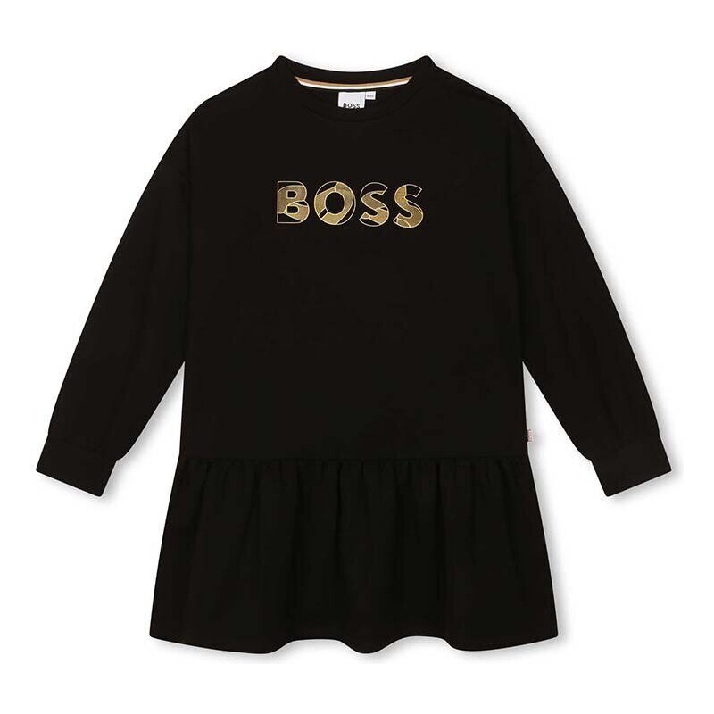 Dívčí šaty BOSS černá barva, mini