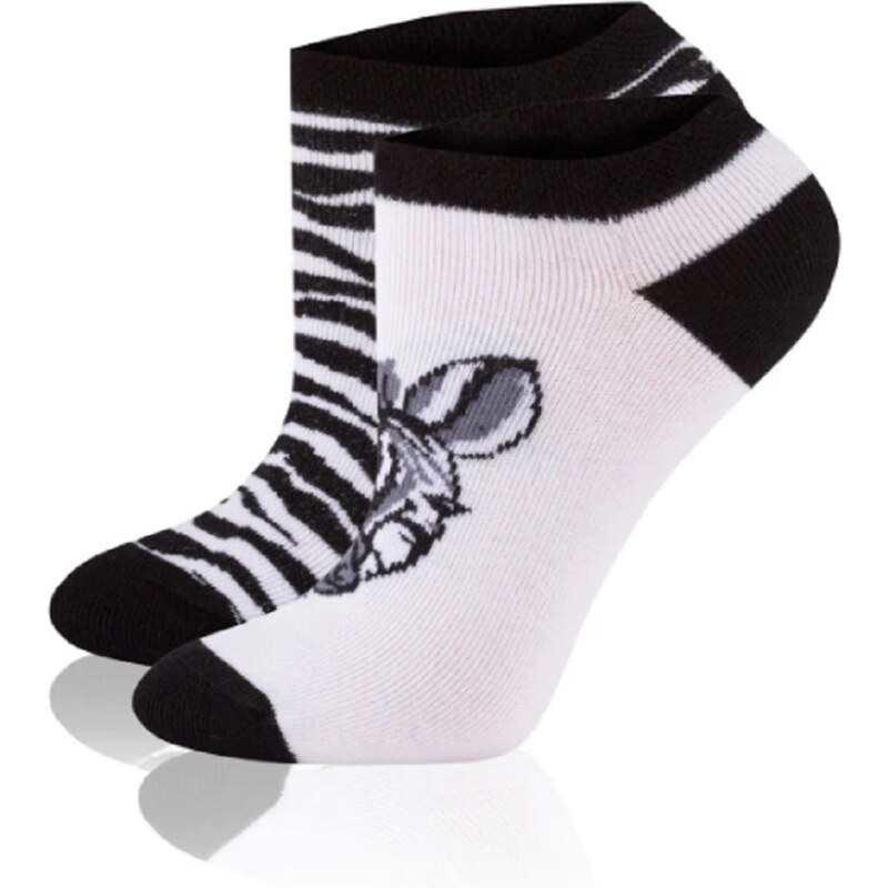 Italian Fashion Veselé kotníkové ponožky Gee One S 131 S Zebra
