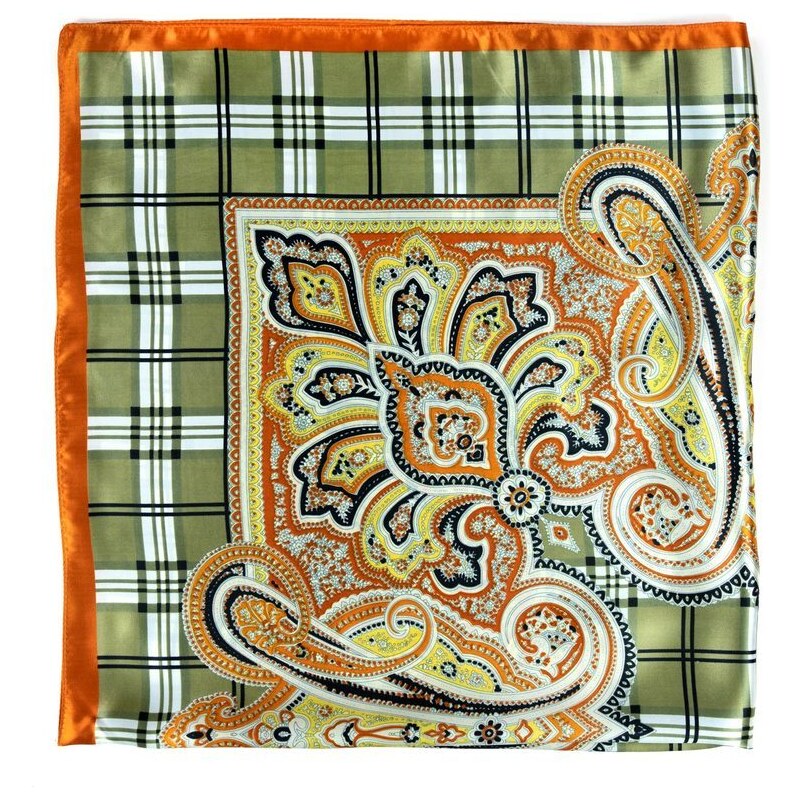 Art Of Polo Klasický šátek s elegantními motivy - oranžový 84902478