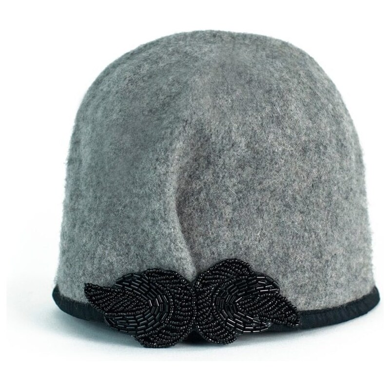Art of Polo Dámský podzimní klobouk s černou mašlí šedý