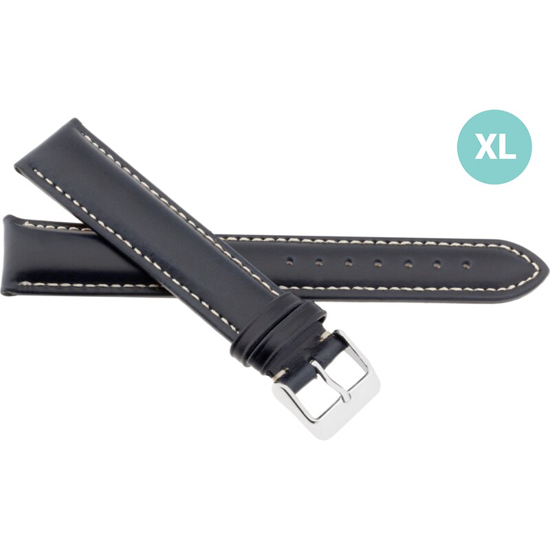JVD Pánský kožený černý řemínek na hodinky JVD R36009/20XL