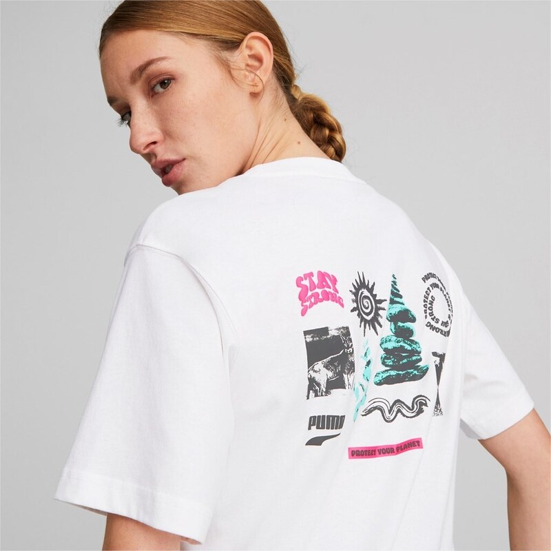 Puma DOWNTOWN Relaxed Graphic Tee white