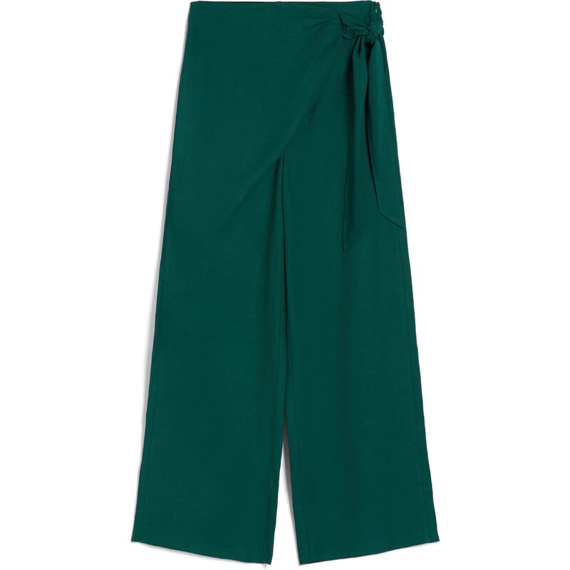 Bershka Kalhoty smaragdová