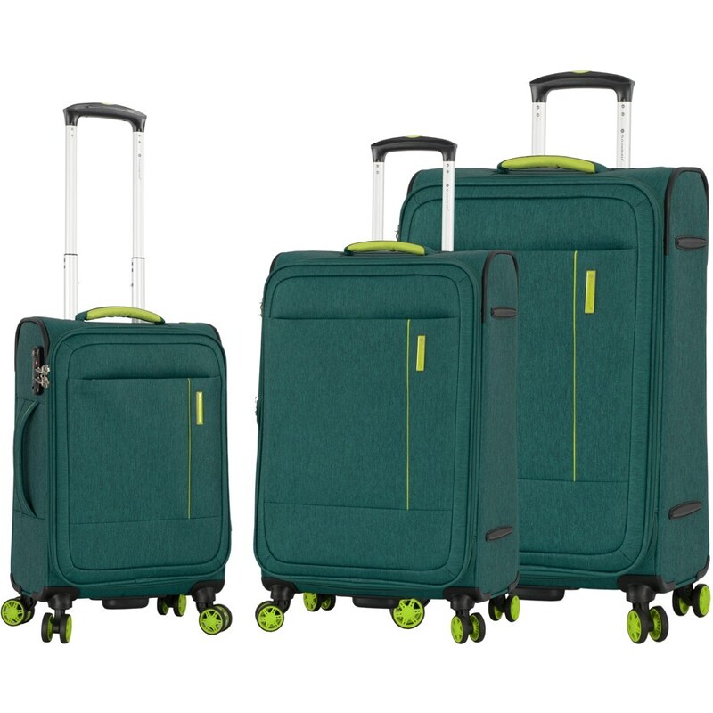 Textilní cestovní kufr Snowball 39303 L TSA zelený 103 l