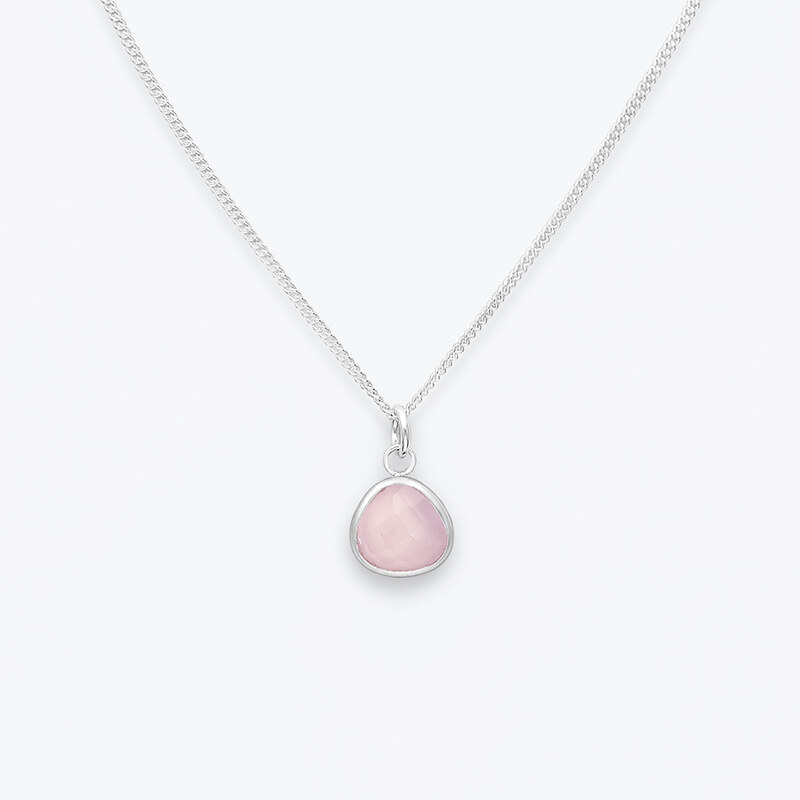 Estemia Stříbrný náhrdelník růženín Kapka - Ag925 83877414