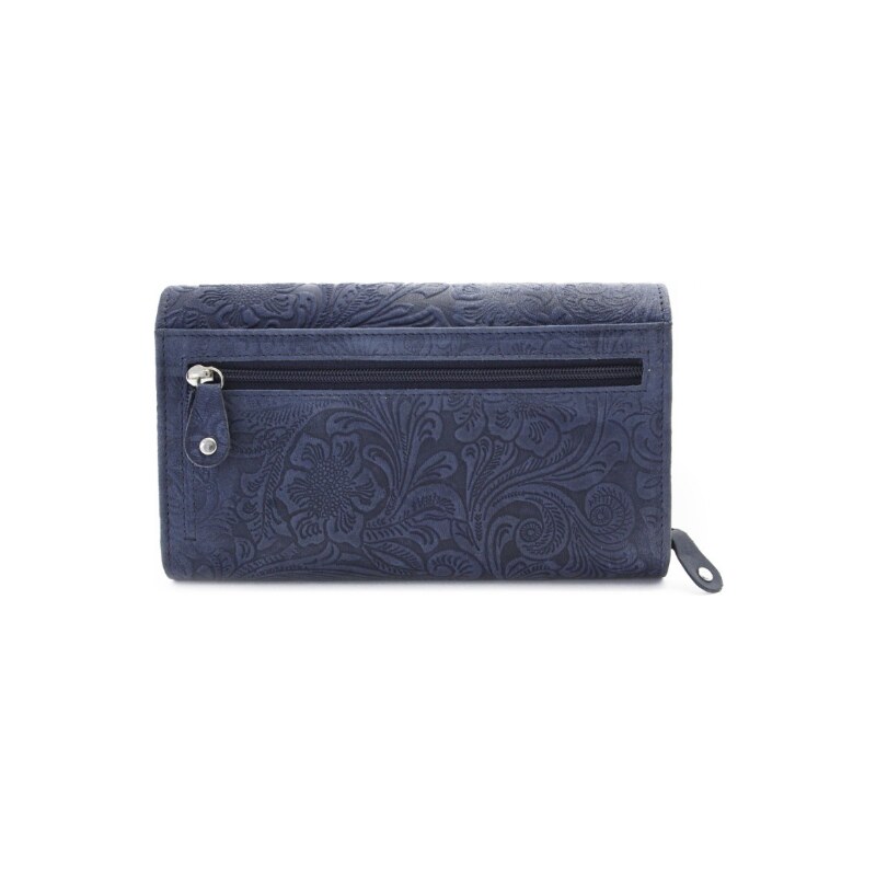 Kožená peněženka s ražbou Arwel - modrá