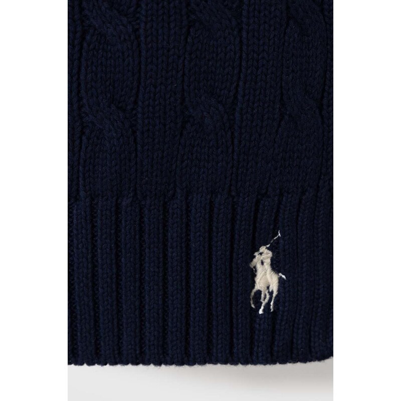 Bavlněný šátek Polo Ralph Lauren tmavomodrá barva, hladký