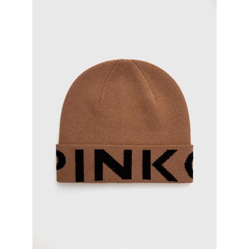 Čepice Pinko hnědá barva, z tenké pleteniny, 101507.A101