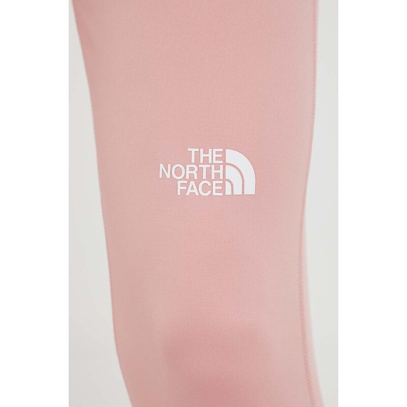 Tréninkové legíny The North Face Flex růžová barva, hladké