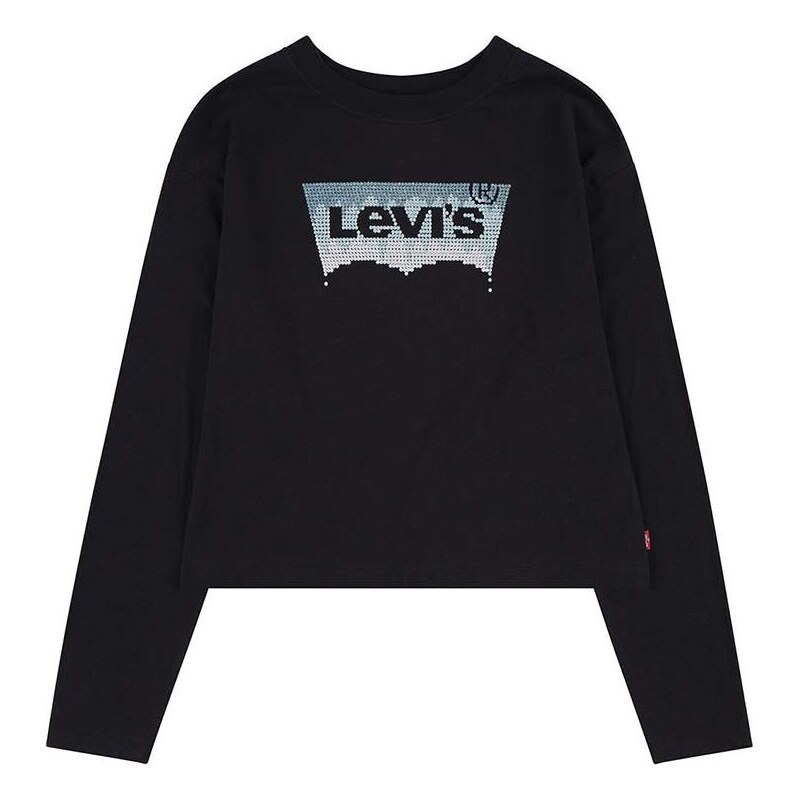 Dětská bavlněná košile s dlouhým rukávem Levi's černá barva