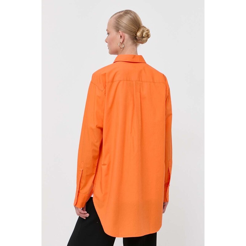 Košile BOSS oranžová barva, regular, s klasickým límcem