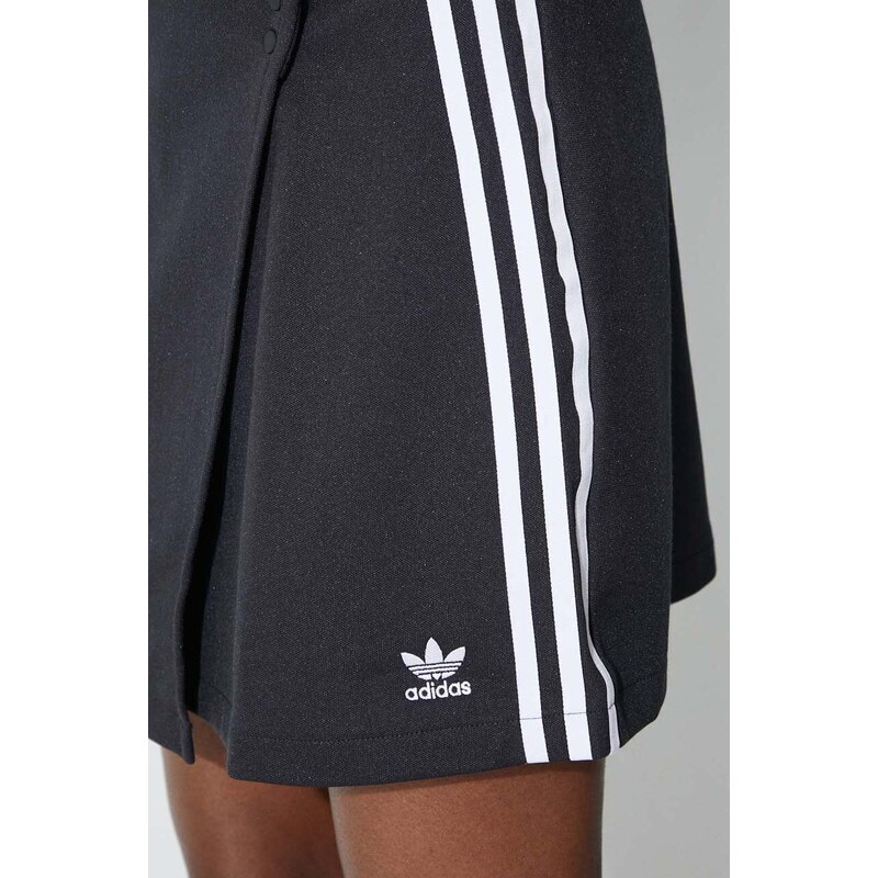 Sukně adidas Originals Adicolor Classics 3-Stripes černá barva, mini, IC5475-BLACK