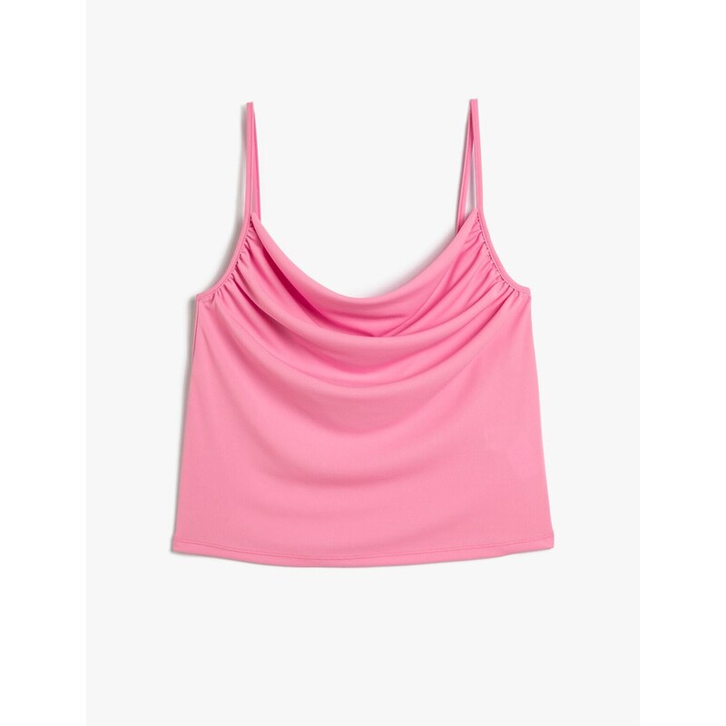 Koton Strapless Crop Top with Plunging Collar
