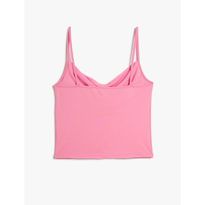 Koton Strapless Crop Top with Plunging Collar