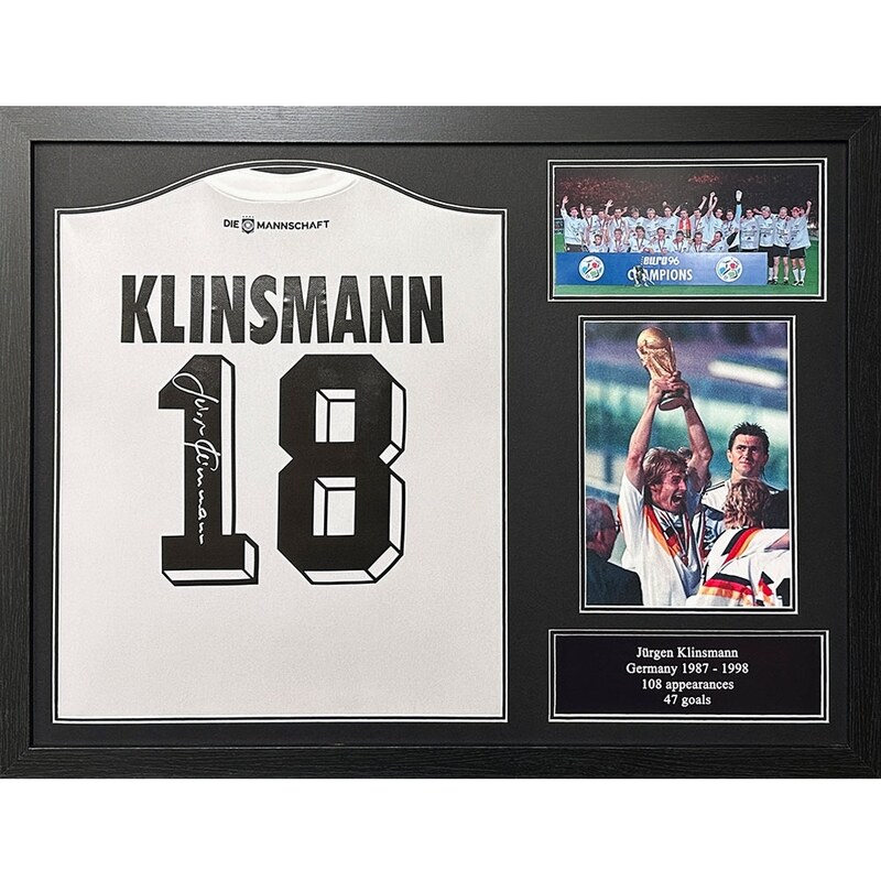 Legendy zarámovaný dres Germany Klinsmann Signed Shirt (Framed) TM-02716