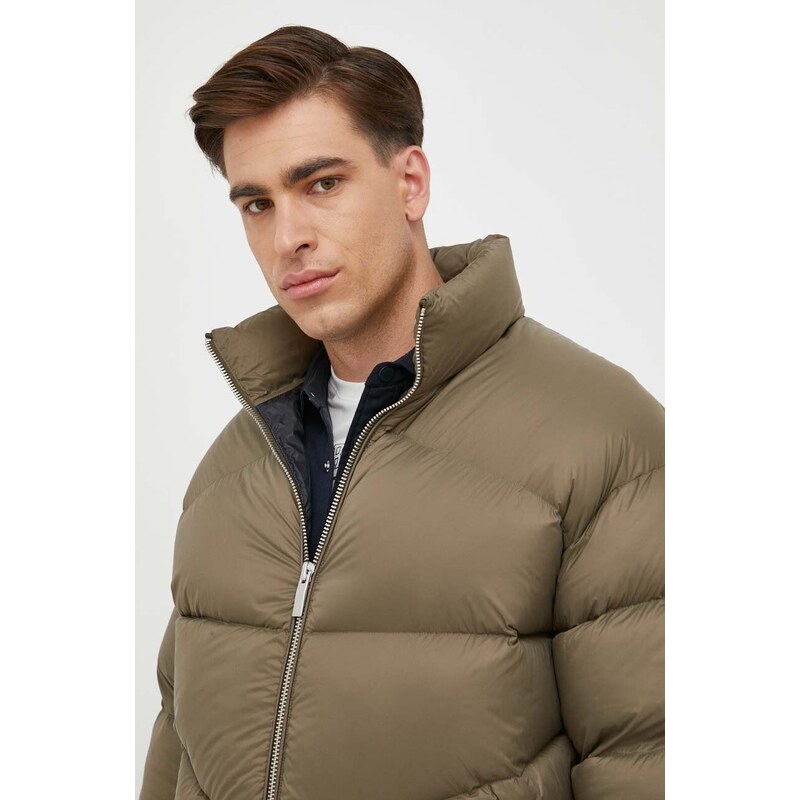 Péřová bunda Armani Exchange pánská, zelená barva, zimní, oversize