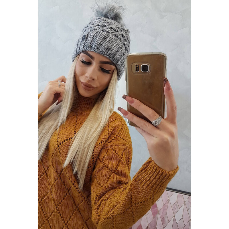 K-Fashion Čepice K165 tmavě šedá