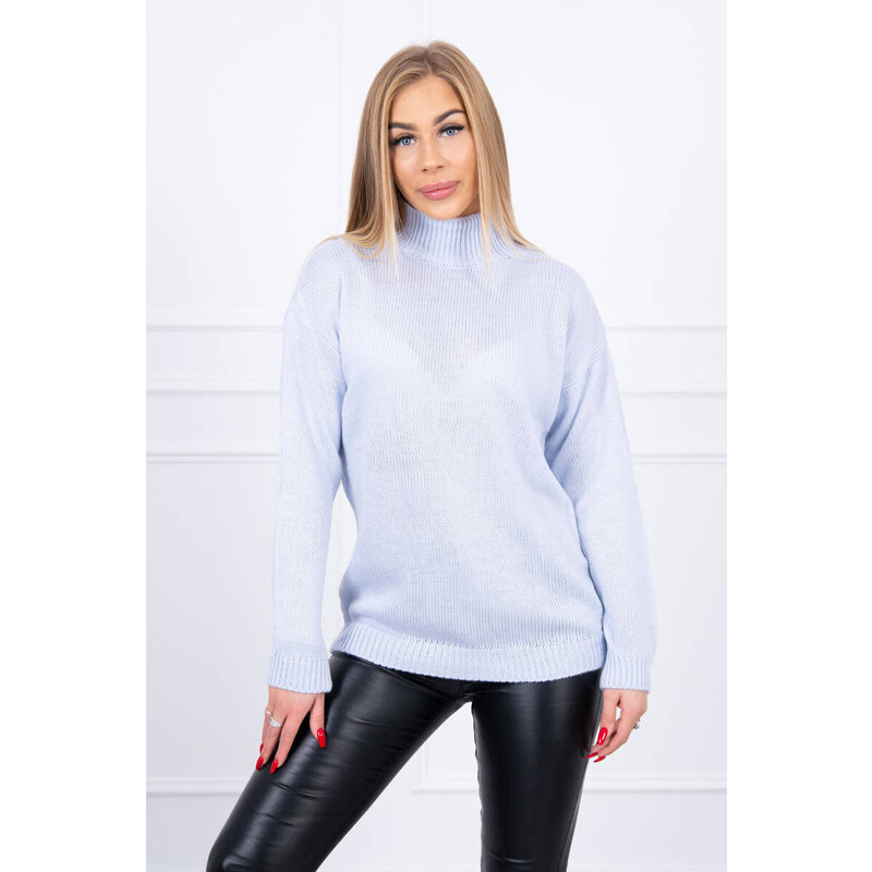 K-Fashion Poloviční svetr s rolákem modrý