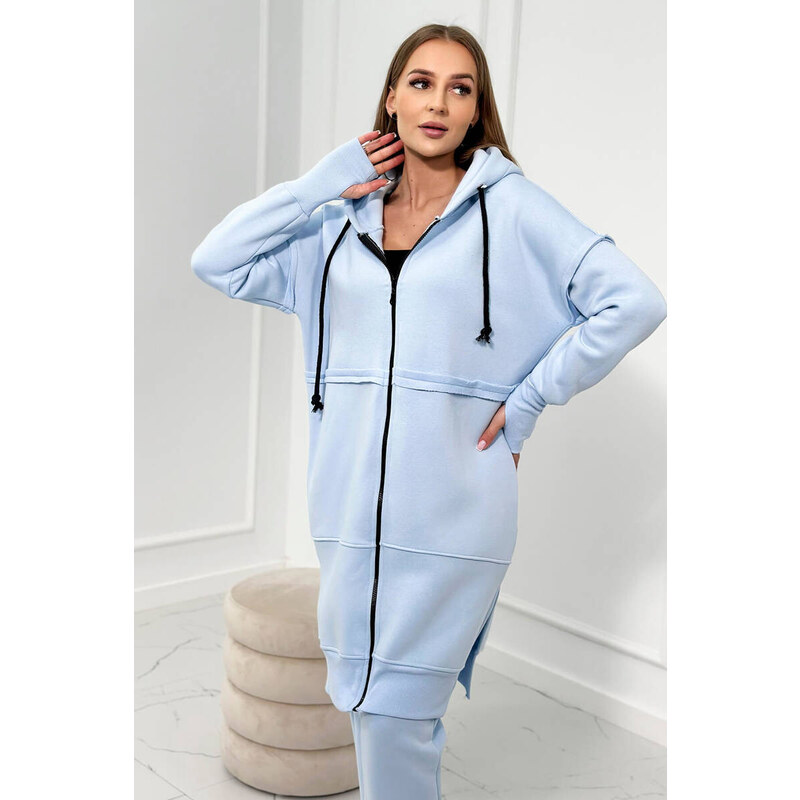 K-Fashion Zateplená souprava s dlouhou mikinou modrá 84213413