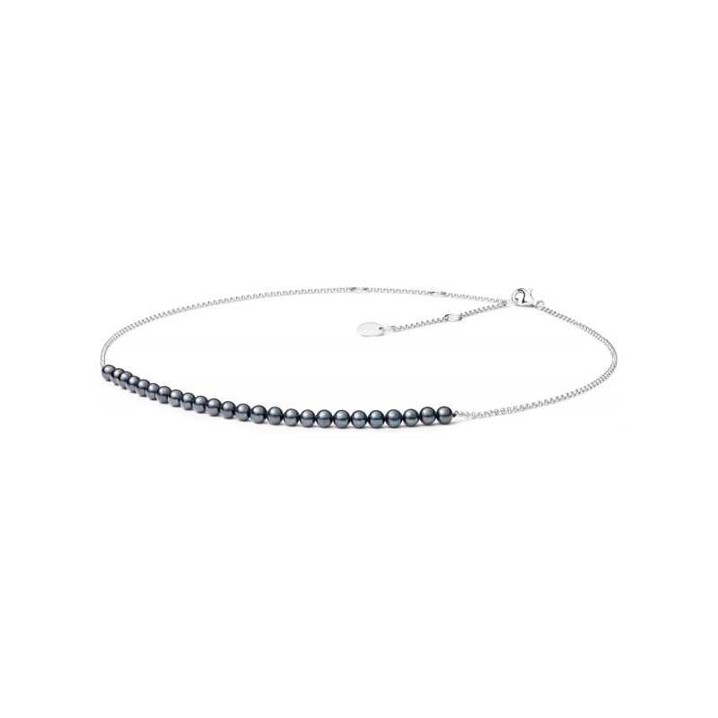 Stříbrný náhrdelník Gaura s černou perlou Planet Shop