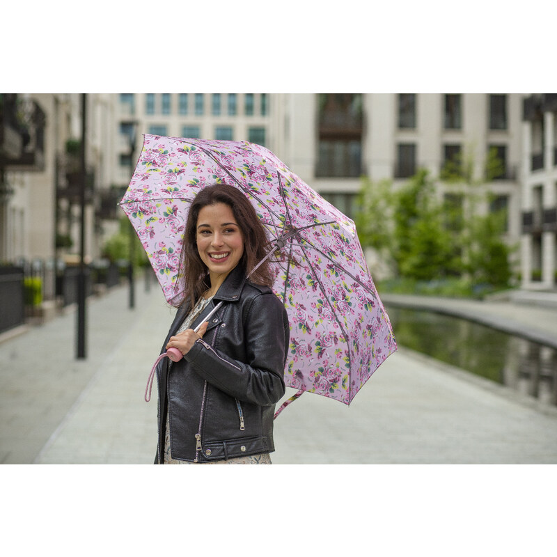Fulton dámský skládací deštník Minilite 2 PINK FLORAL L354
