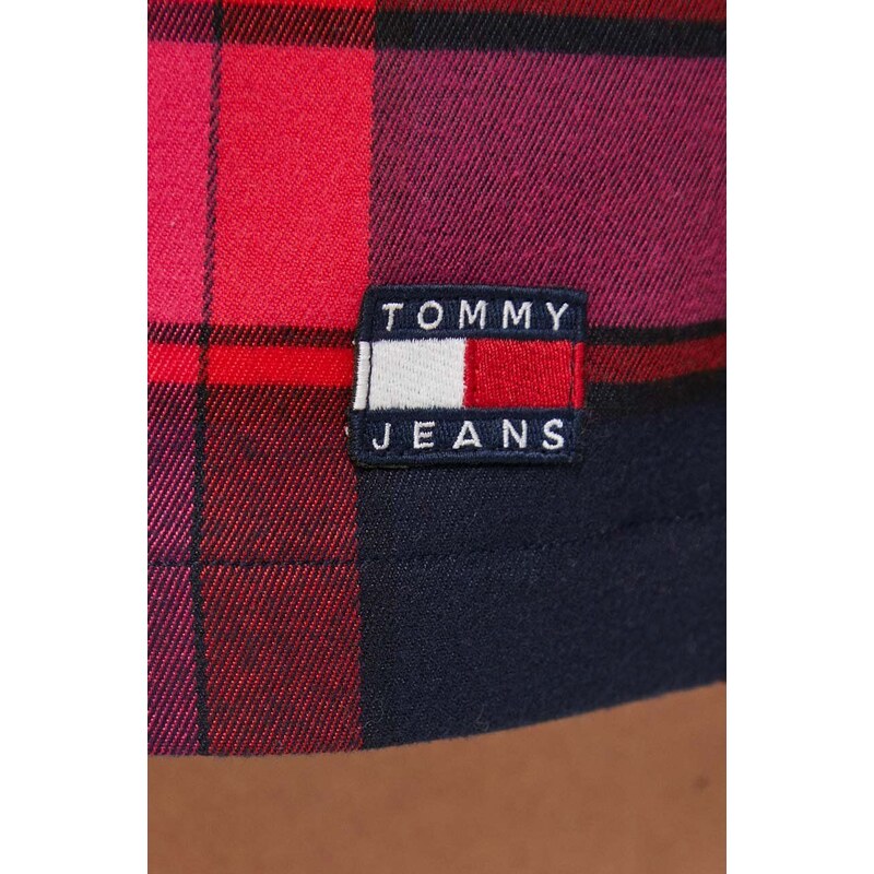 Sukně Tommy Jeans červená barva, mini