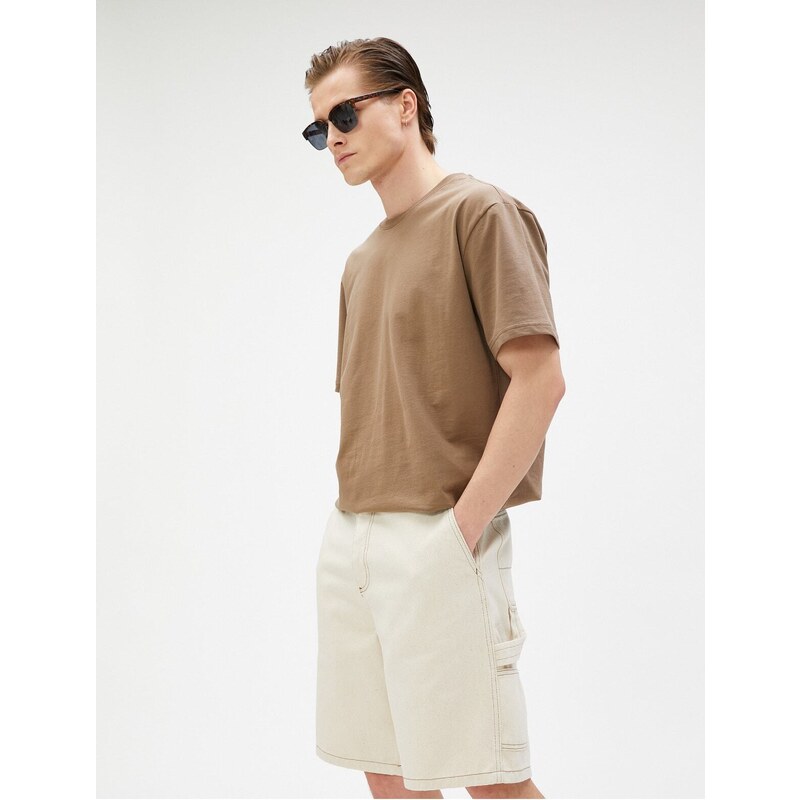 Koton Cargo Shorts with Pockets Stitching Detailed and Buttoned Cotton