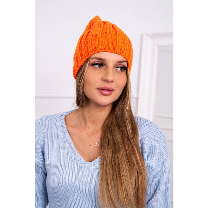 K-Fashion Fleecová čepice Ida K320 oranžová