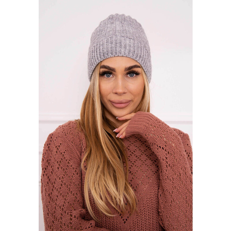 Fleecová čepice Anna model 18750157 světle šedá - K-Fashion